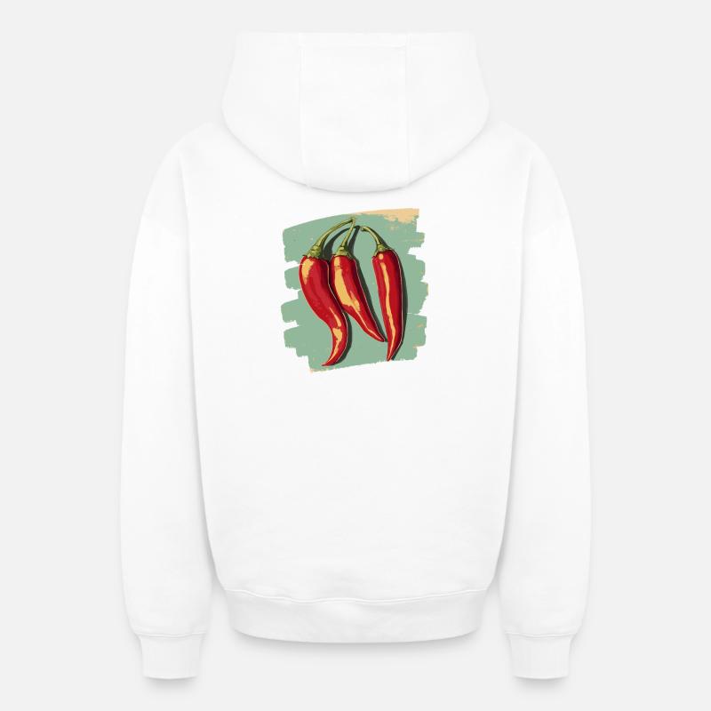 Piment - Sweat à capuche unisexe zippé oversize épais SPREAD - blanc