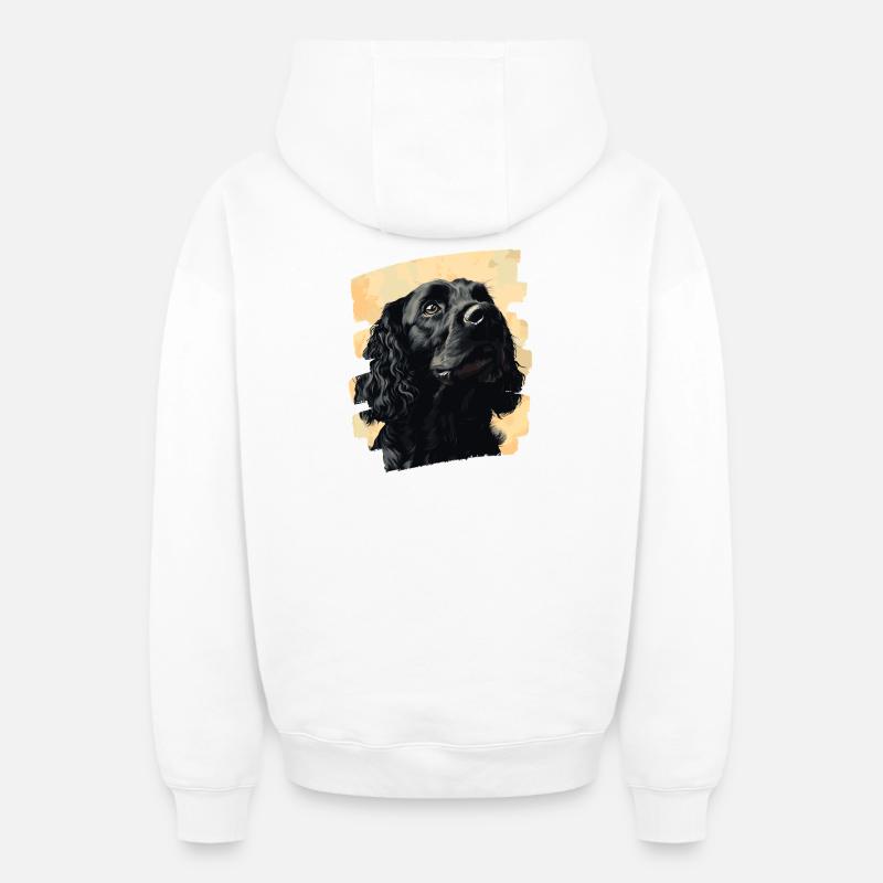 Cocker Spaniel - Sweat à capuche unisexe zippé oversize épais SPREAD - blanc