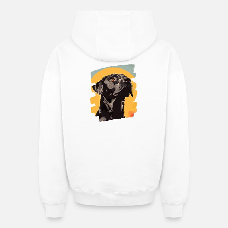 Labrador - Sweat à capuche unisexe zippé oversize épais SPREAD - blanc