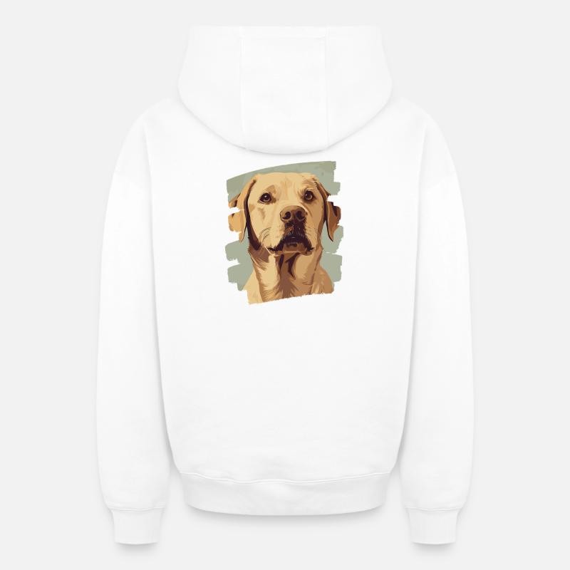 Labrador - Sweat à capuche unisexe zippé oversize épais SPREAD - blanc