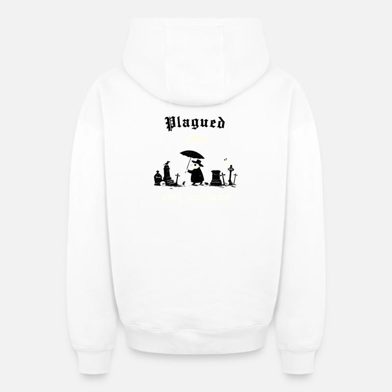 Plagued with problems - Oversized Heavyweight Unisex Zip Hoodie - Weiß