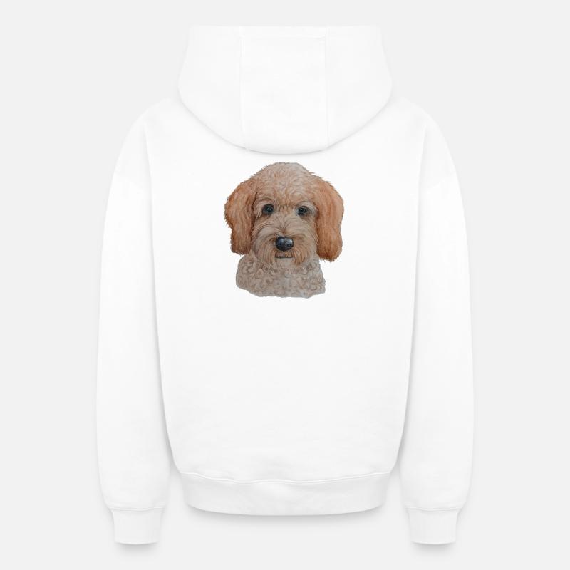 Labradoodle - Sweat à capuche unisexe zippé oversize épais SPREAD - blanc