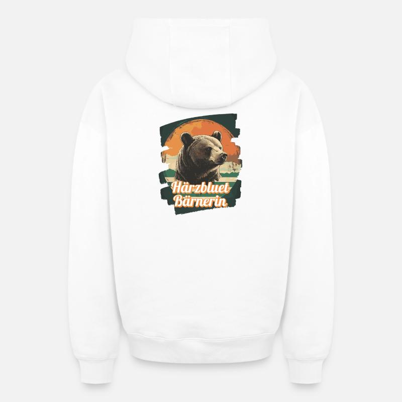 Härzbluetbärnerin Bärnerin Bernerin - Sweat à capuche unisexe zippé oversize épais SPREAD - blanc