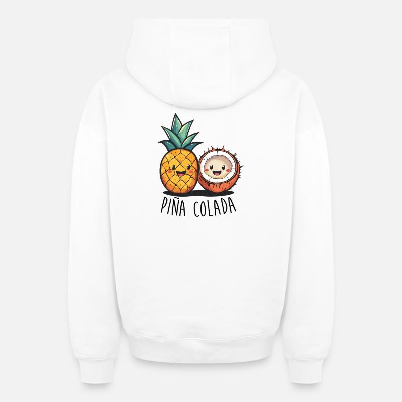 Amis de Pina Colada - Sweat à capuche unisexe zippé oversize épais SPREAD - blanc