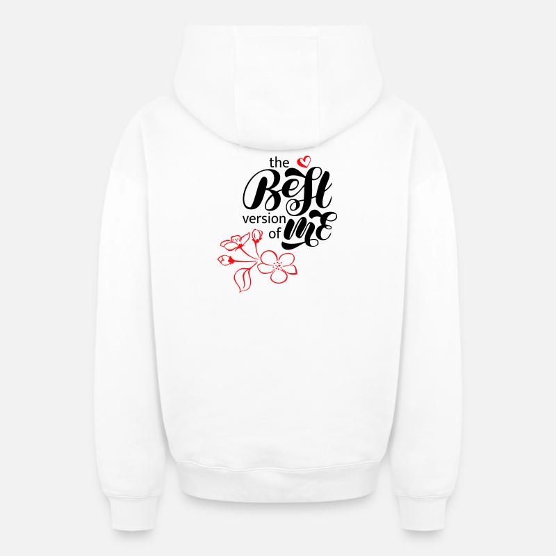 meilleure version de moi - Sweat à capuche unisexe zippé oversize épais SPREAD - blanc