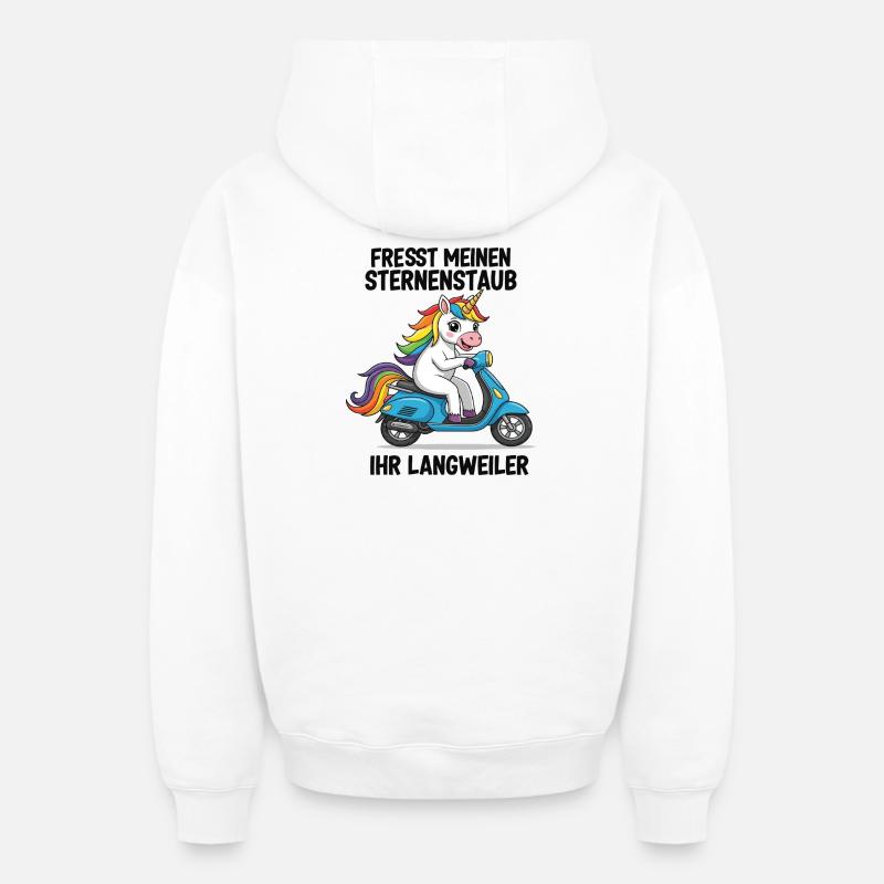 Roller-Einhorn - Oversized Heavyweight Unisex Zip Hoodie - Weiß