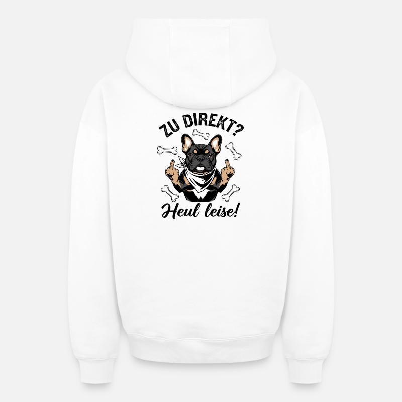 Bouledogue français cool - Sweat à capuche unisexe zippé oversize épais SPREAD - blanc