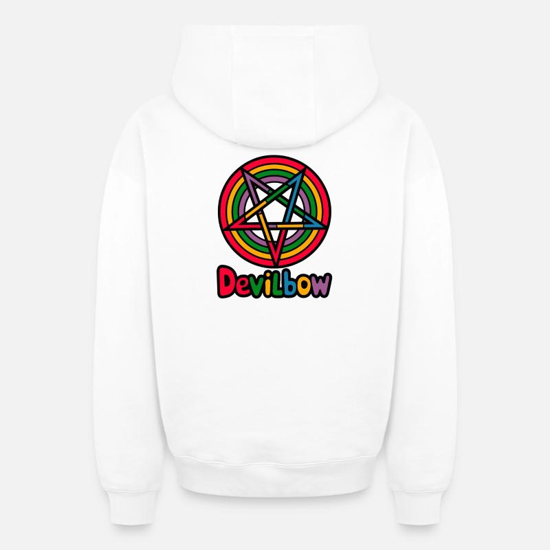 Devilbow - Oversized Heavyweight Unisex Zip Hoodie - Weiß