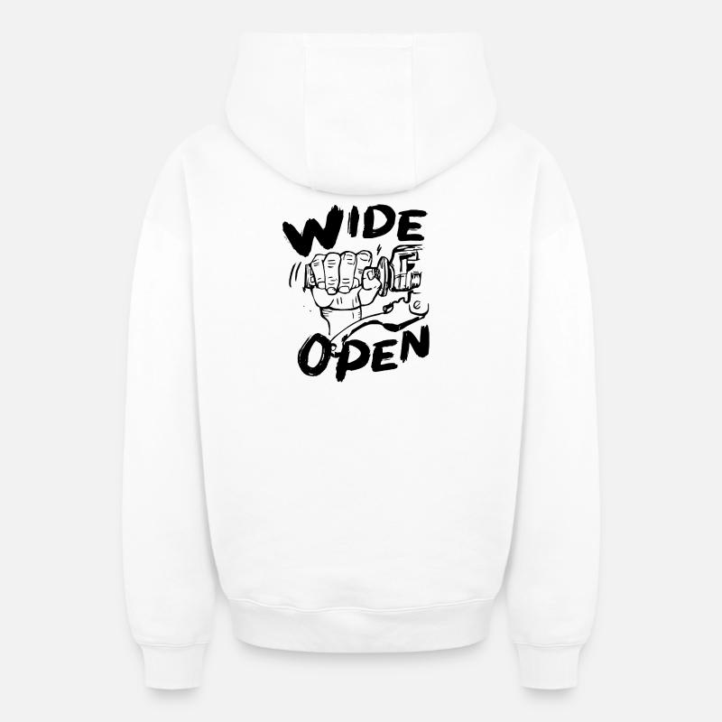 weit geöffnet - Oversized Heavyweight Unisex Zip Hoodie - Weiß