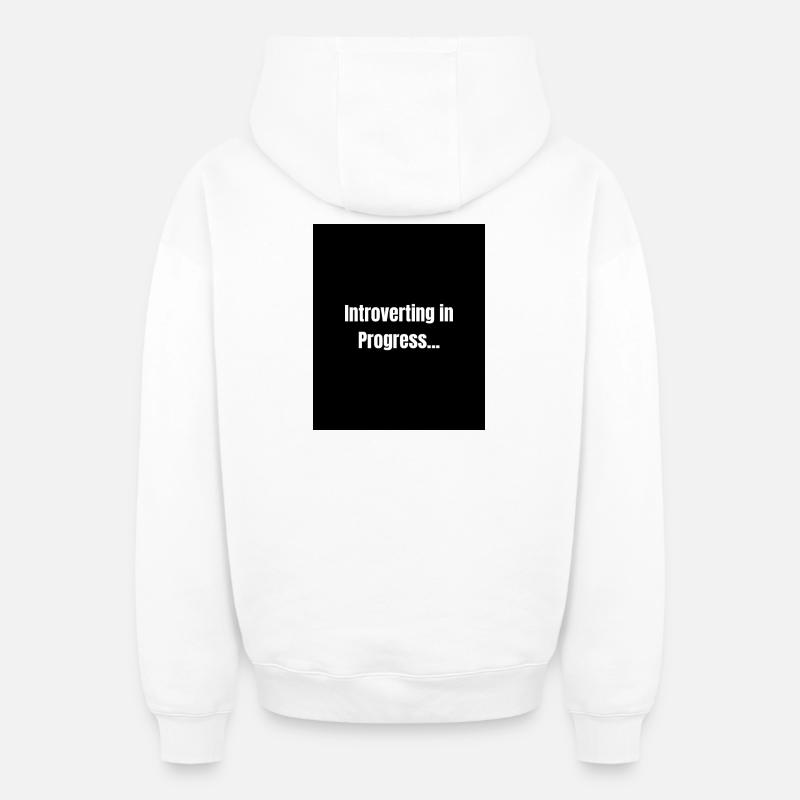 Introverting – Quiet Mode ON - Sweat à capuche unisexe zippé oversize épais SPREAD - blanc