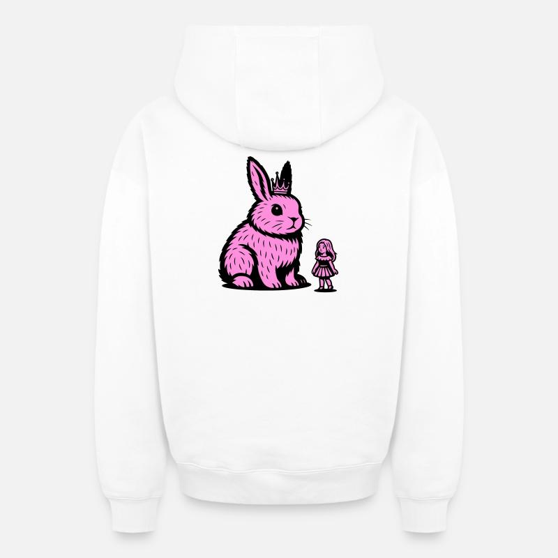 Princesse lapin - Sweat à capuche unisexe zippé oversize épais SPREAD - blanc
