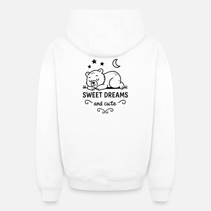 Rêves doux - Sweat à capuche unisexe zippé oversize épais SPREAD - blanc