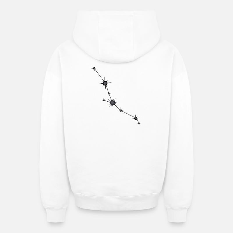 Stier Stern Sternbild Sternzeichen Schwarz & Grau - Oversized Heavyweight Unisex Zip Hoodie - Weiß
