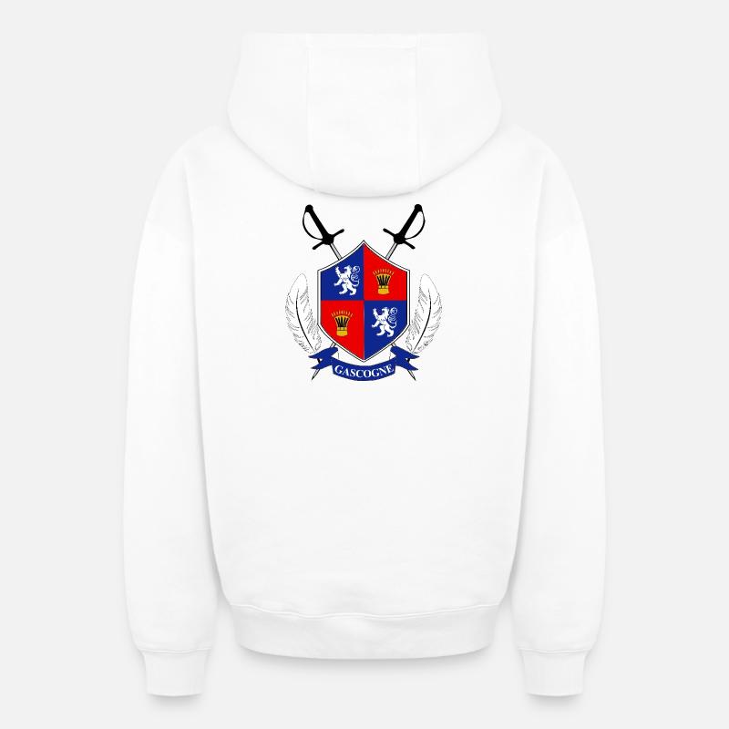 Gascogne - Sweat à capuche unisexe zippé oversize épais SPREAD - blanc