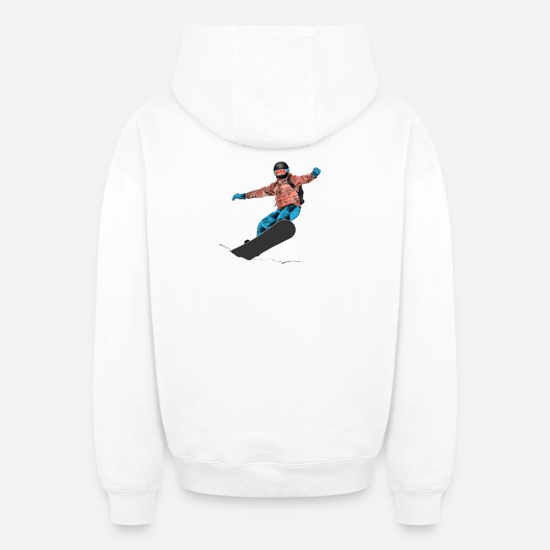 Planche à neige - Sweat à capuche unisexe zippé oversize épais SPREAD - blanc