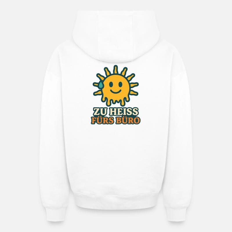 Trop chaud pour le bureau - Sweat à capuche unisexe zippé oversize épais SPREAD - blanc