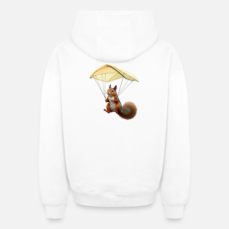 Fliegendes Eichhörnchen - Oversized Heavyweight Unisex Zip Hoodie - Weiß