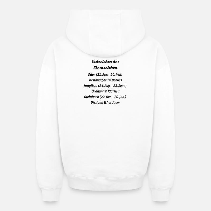 Erdzeichen_der_Sternzeichen - Oversized Heavyweight Unisex Zip Hoodie - Weiß