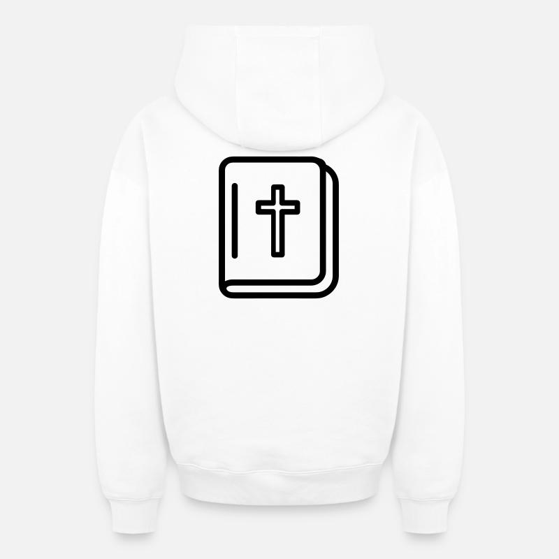 bible - Sweat à capuche unisexe zippé oversize épais SPREAD - blanc