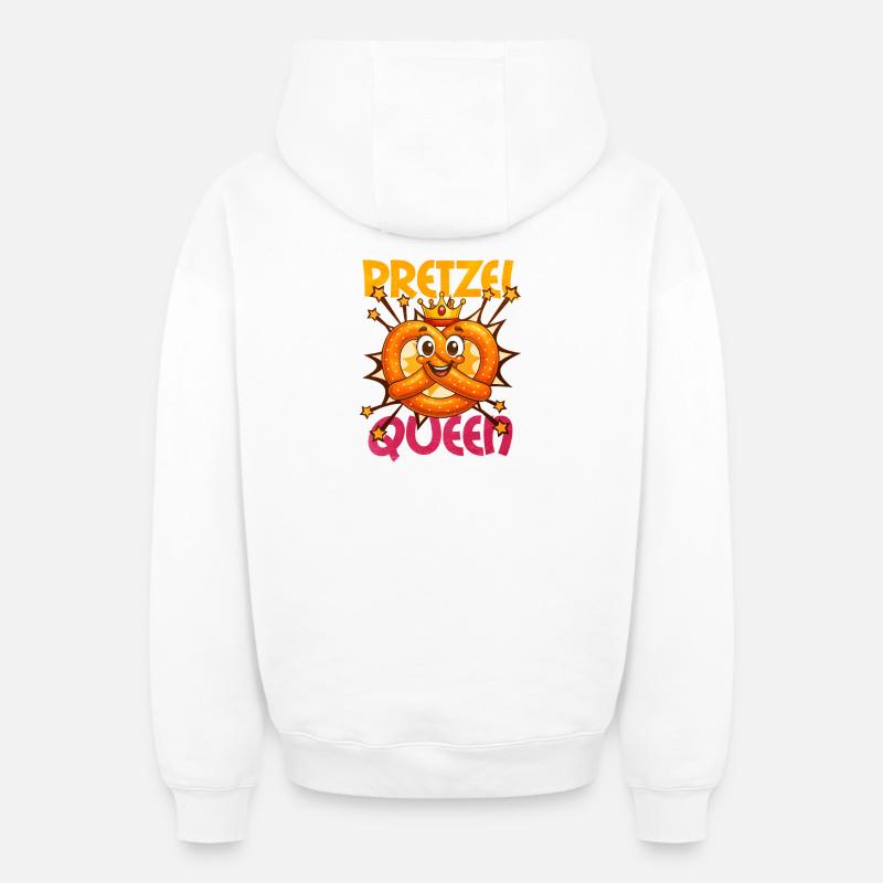 Bretzel - Sweat à capuche unisexe zippé oversize épais SPREAD - blanc