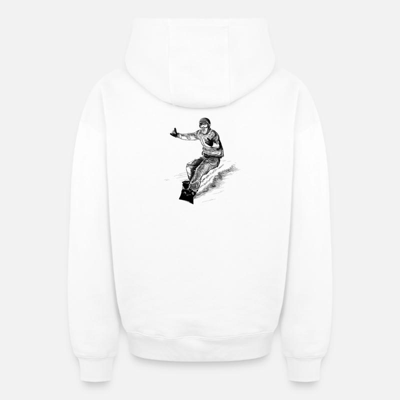 Planche à neige - Sweat à capuche unisexe zippé oversize épais SPREAD - blanc
