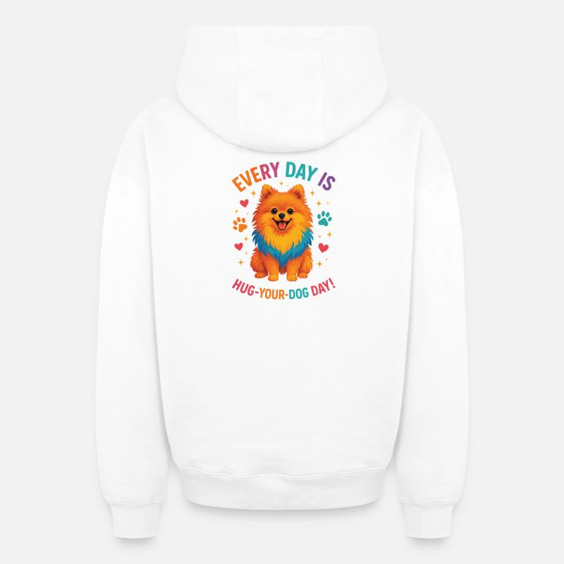 Spitz nain - Sweat à capuche unisexe zippé oversize épais SPREAD - blanc