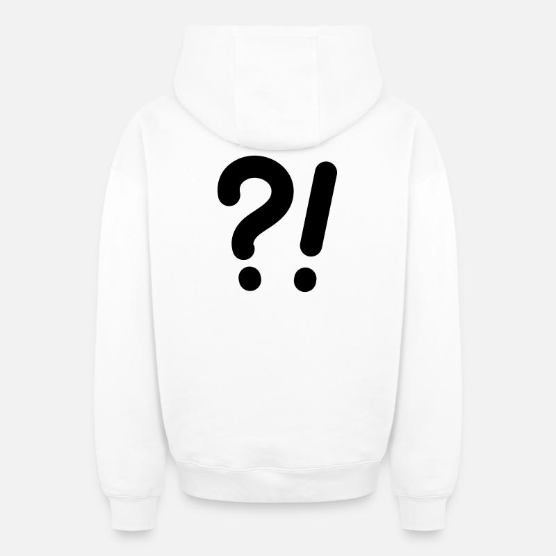 Points d’interrogation et points d’exclamation - Sweat à capuche unisexe zippé oversize épais SPREAD - blanc