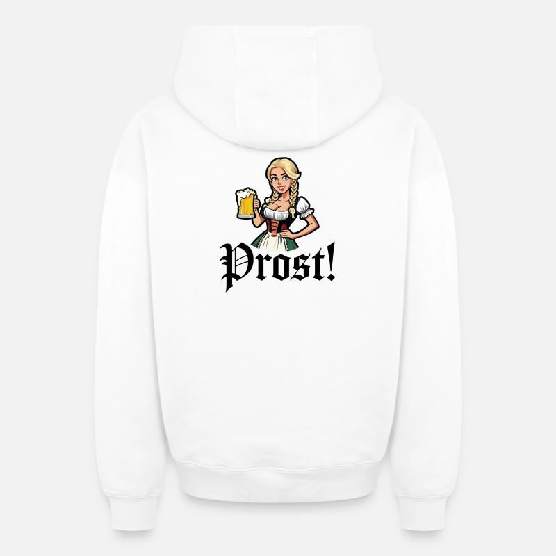 Prost - Oversized Heavyweight Unisex Zip Hoodie - Weiß
