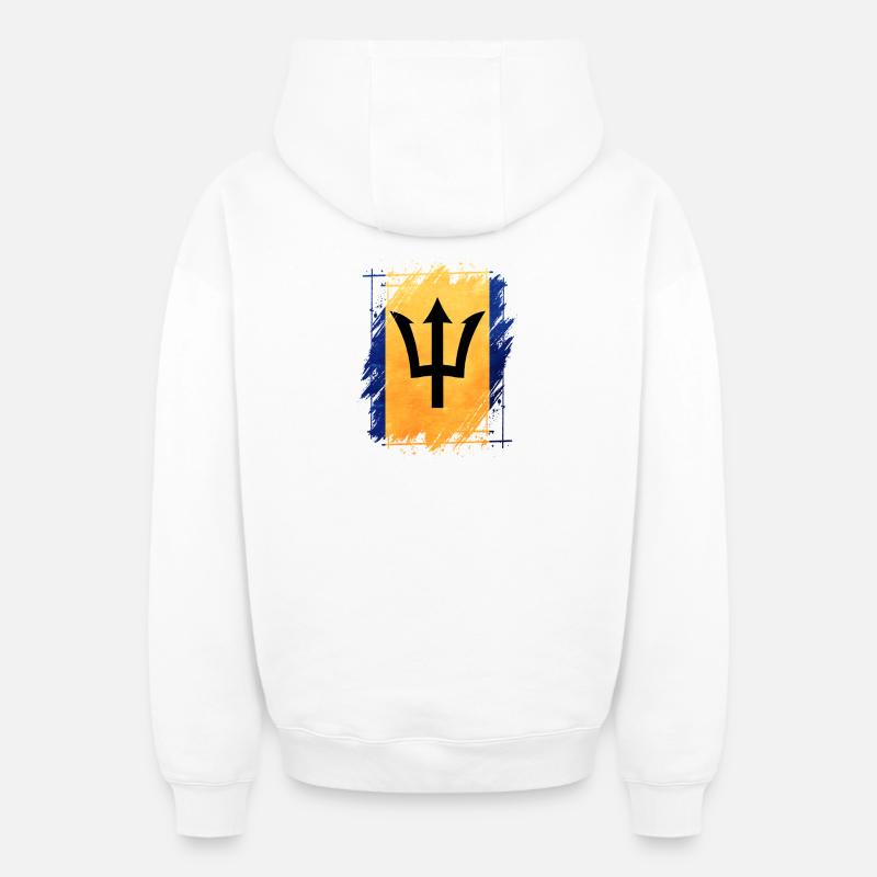 Barbade - Sweat à capuche unisexe zippé oversize épais SPREAD - blanc