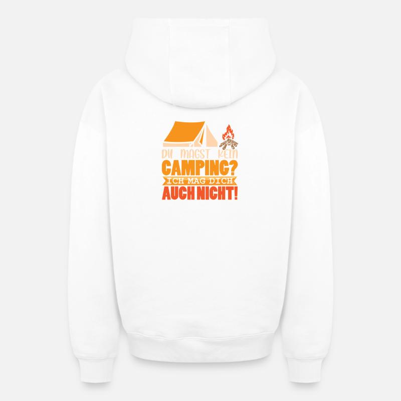 Camper Camping Caravane Dicton - Sweat à capuche unisexe zippé oversize épais SPREAD - blanc