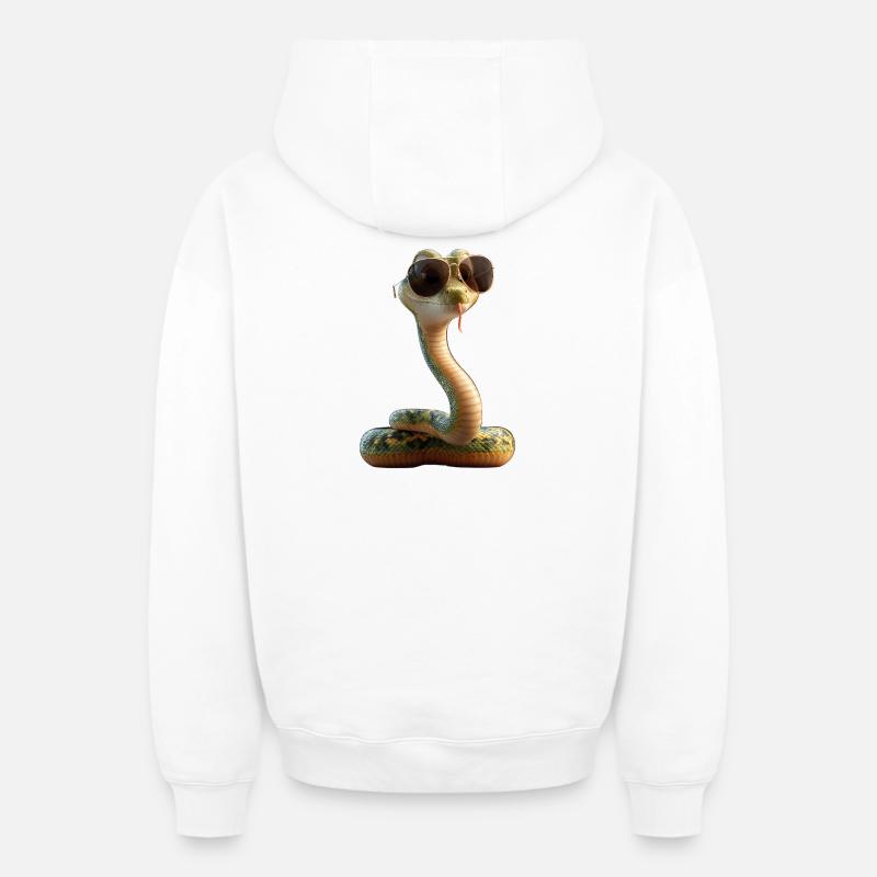 snake, python, cobra, rattlesnake, snakes - Oversized Heavyweight Unisex Zip Hoodie - white