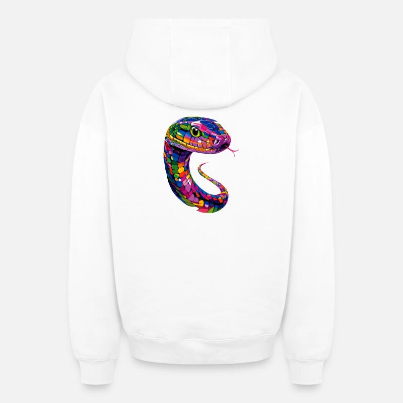 Schlange Python Kobra Klapperschlange Schlangen - Oversized Heavyweight Unisex Zip Hoodie - Weiß