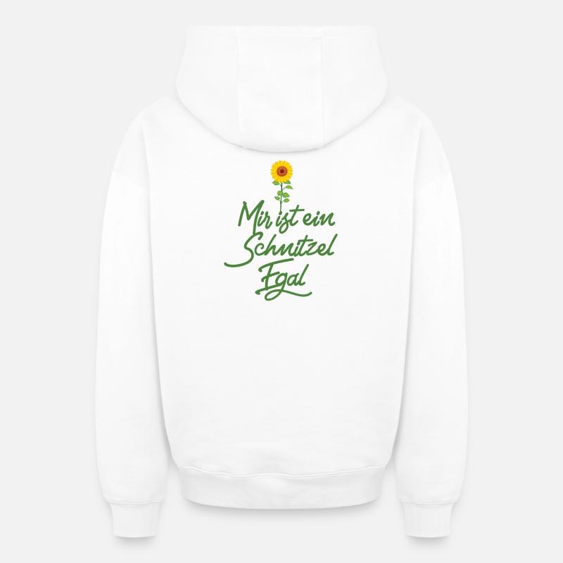 Je me fiche d’une escalope - Sweat à capuche unisexe zippé oversize épais SPREAD - blanc