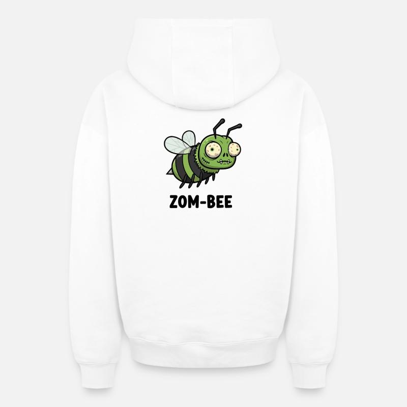 Bourdonnant mort - Sweat à capuche unisexe zippé oversize épais SPREAD - blanc