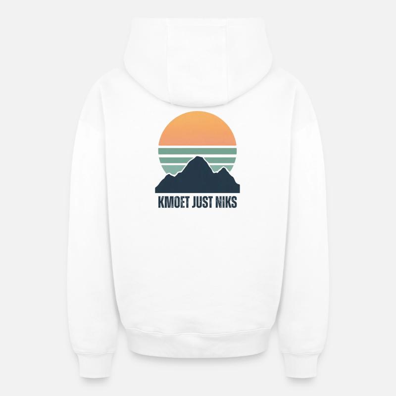 Kmoet just nothing, Dialecte anversois Chemises - Sweat à capuche unisexe zippé oversize épais SPREAD - blanc