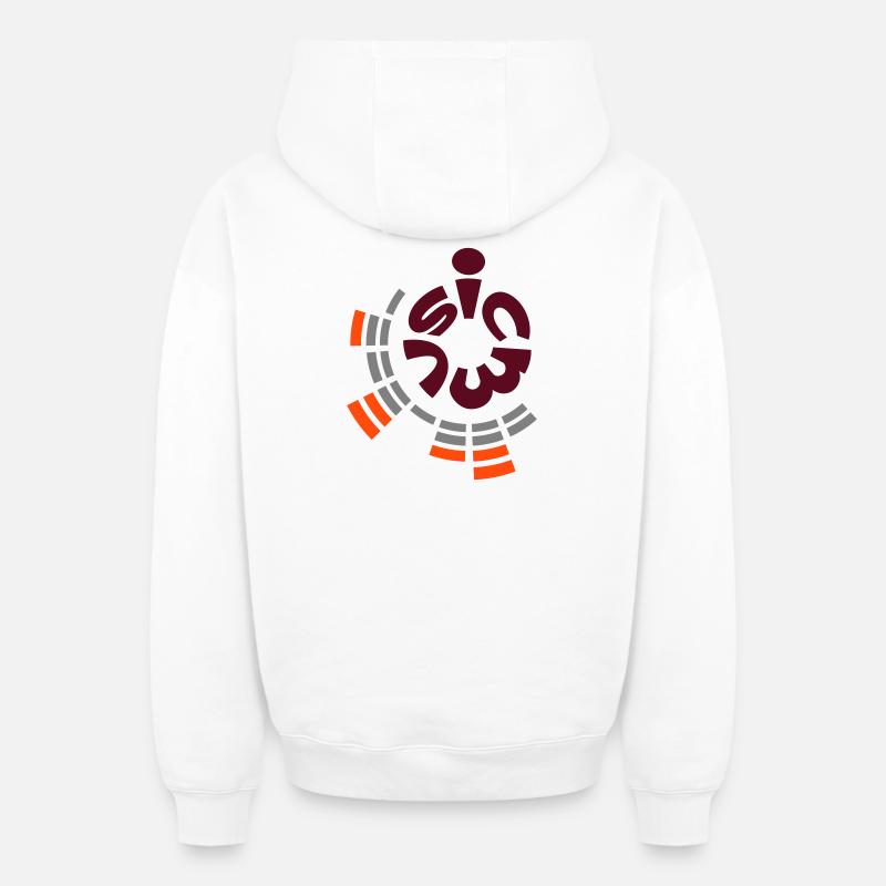 Musique - Sweat à capuche unisexe zippé oversize épais SPREAD - blanc