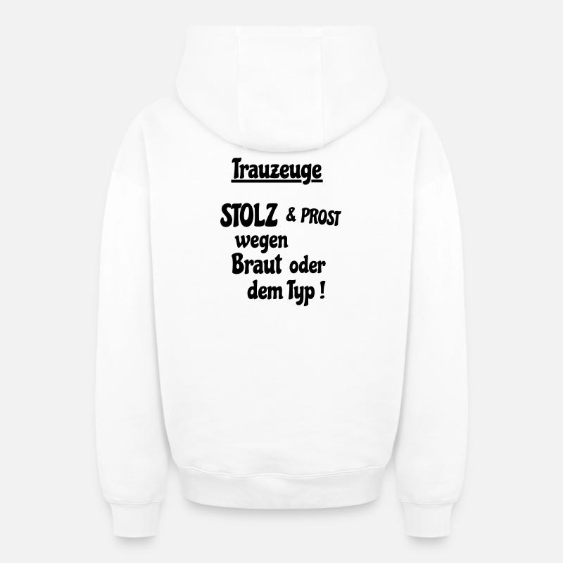 témoin - Sweat à capuche unisexe zippé oversize épais SPREAD - blanc