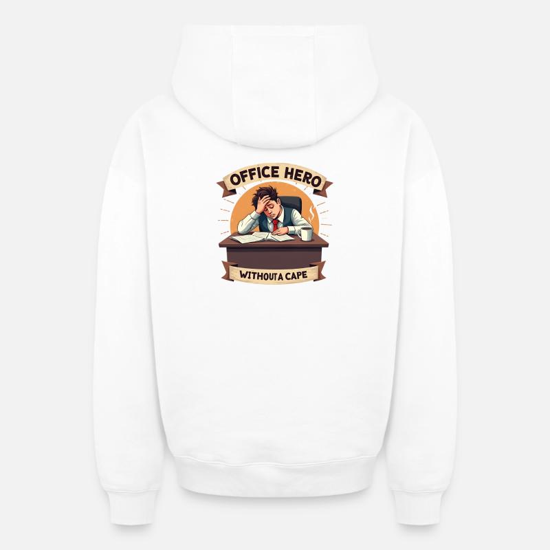 Humour de bureau - Sweat à capuche unisexe zippé oversize épais SPREAD - blanc