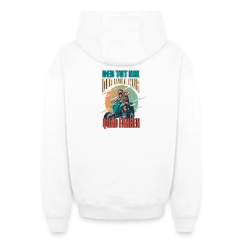 Il ne fait rien, il veut juste conduire un quad, un quad - Sweat à capuche unisexe zippé oversize épais SPREAD - blanc - Dos - AI Model Male 178 light (178cm)
