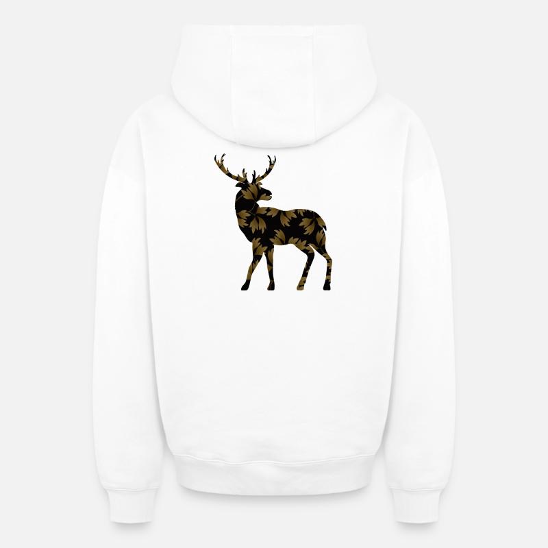 Cerf - Sweat à capuche unisexe zippé oversize épais SPREAD - blanc