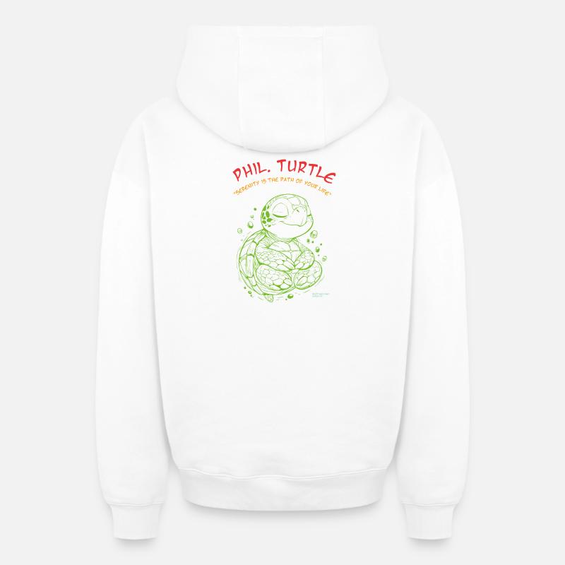 Phil Turtle Zen Path Tee - Oversized Heavyweight Unisex Zip Hoodie - Weiß