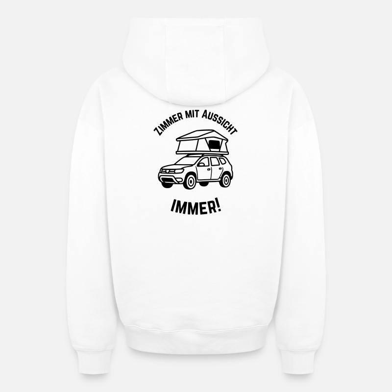 Tente de toit avec vue - Sweat à capuche unisexe zippé oversize épais SPREAD - blanc