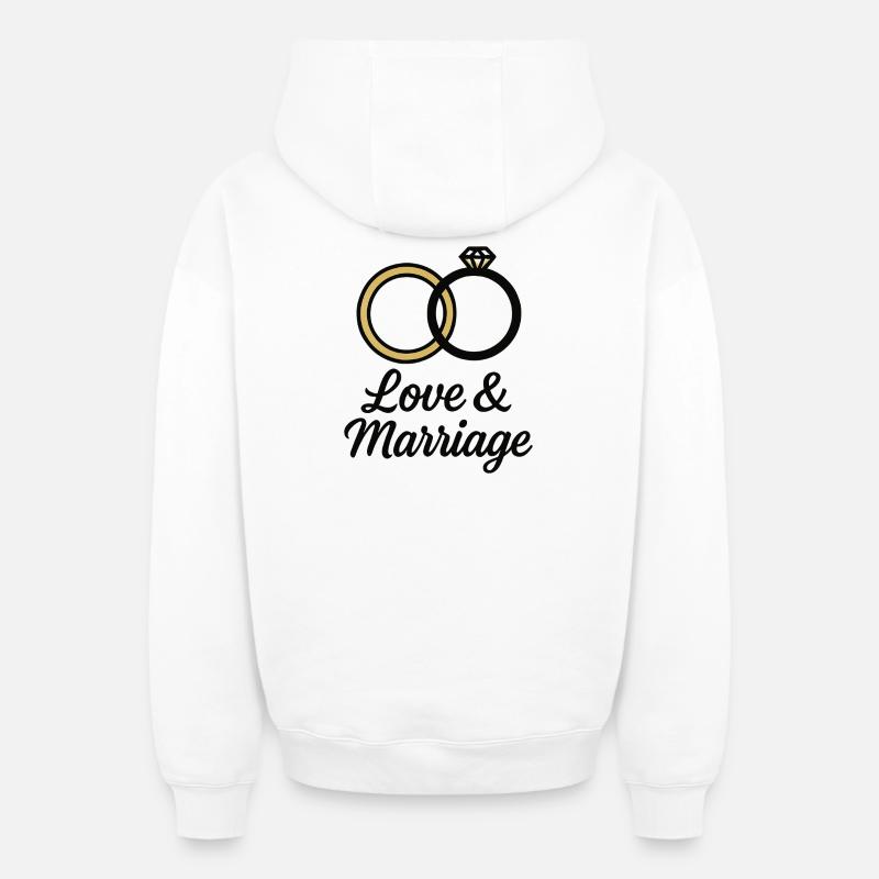 Liebe & Ehe Trauringe - Liebe & Ehe - Oversized Heavyweight Unisex Zip Hoodie - Weiß
