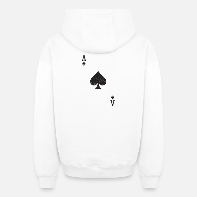 As de pique Impression minimale - Sweat à capuche unisexe zippé oversize épais SPREAD - blanc