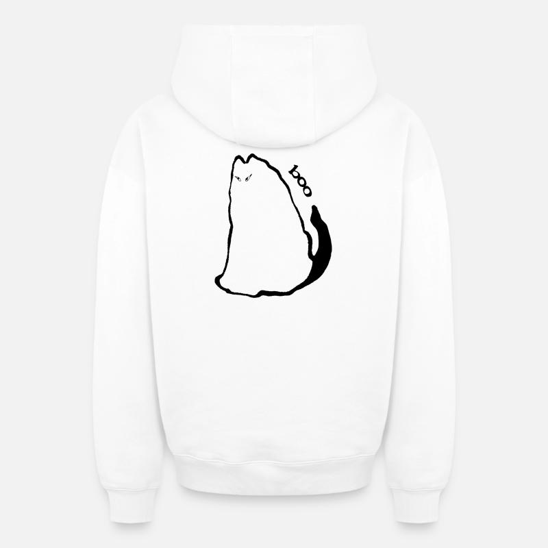 HOU - Sweat à capuche unisexe zippé oversize épais SPREAD - blanc
