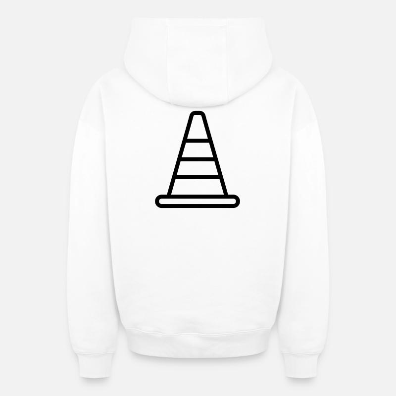 cône - Sweat à capuche unisexe zippé oversize épais SPREAD - blanc