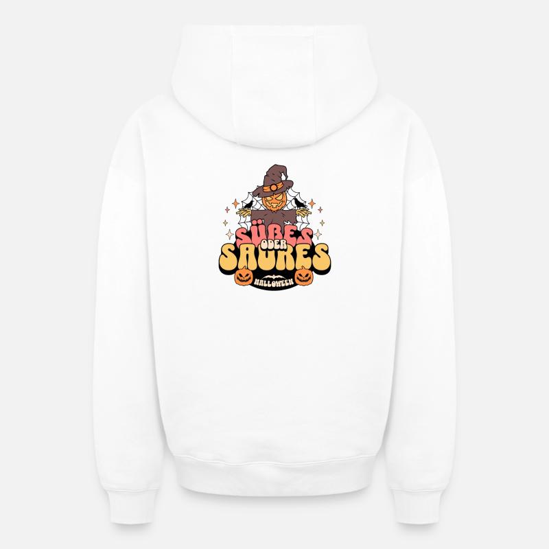 Süßes oder Saures - Oversized Heavyweight Unisex Zip Hoodie - Weiß