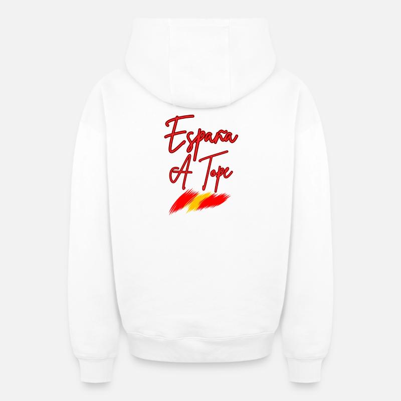 Espagne A Tope Neon - Sweat à capuche unisexe zippé oversize épais SPREAD - blanc