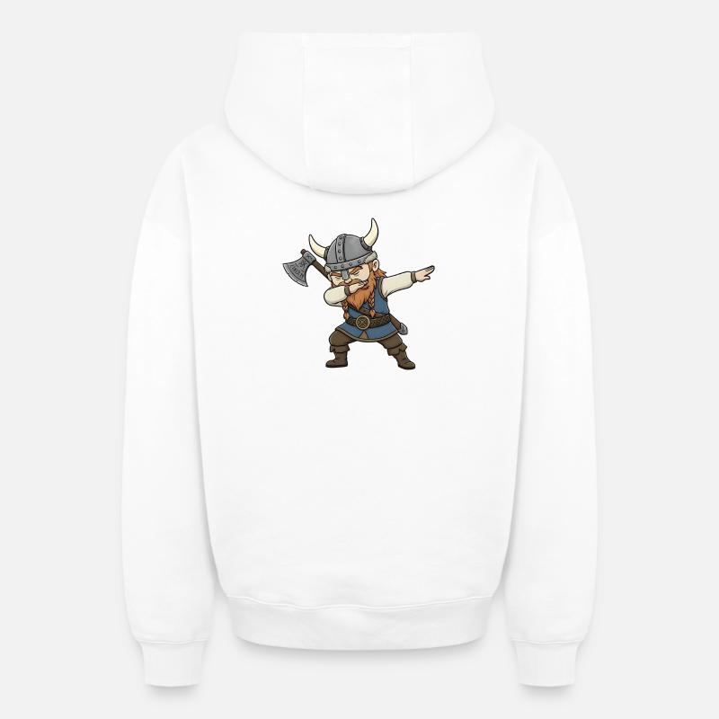 Viking Dab - Sweat à capuche unisexe zippé oversize épais SPREAD - blanc