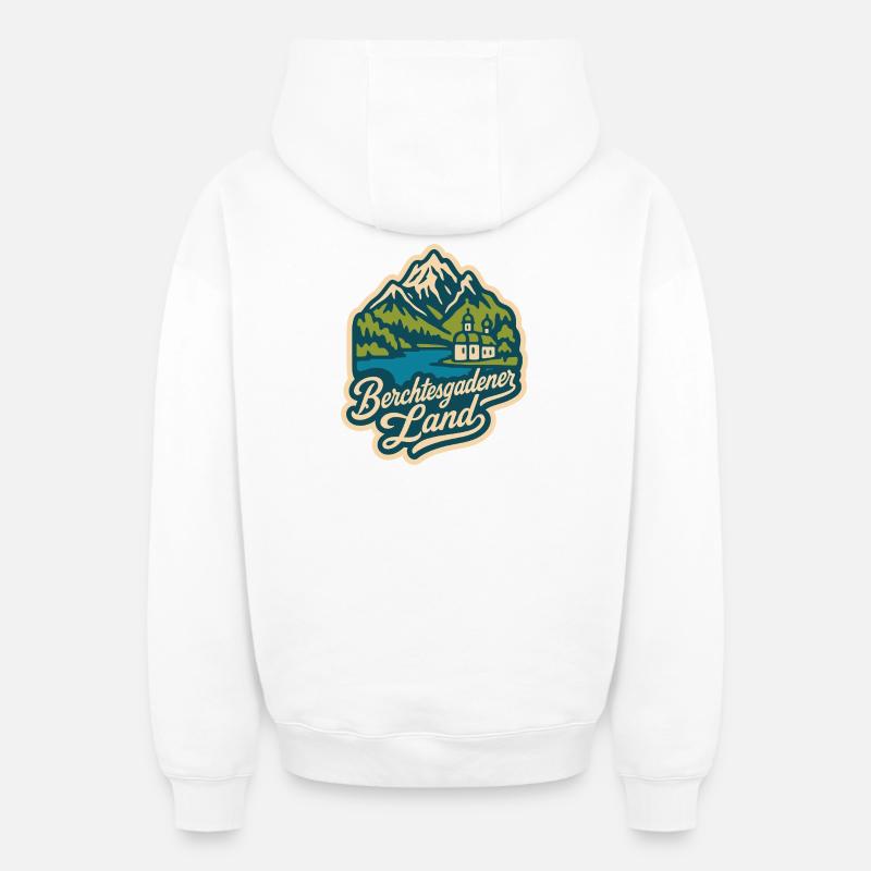 Berchtesgadener Land - Sweat à capuche unisexe zippé oversize épais SPREAD - blanc